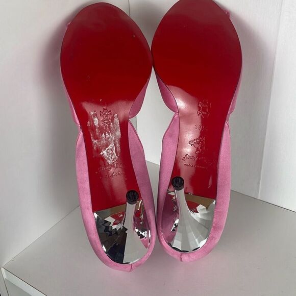 Jinny Kim Pink Satin D'Orsay Pumps 39.5 - Picture 5 of 16